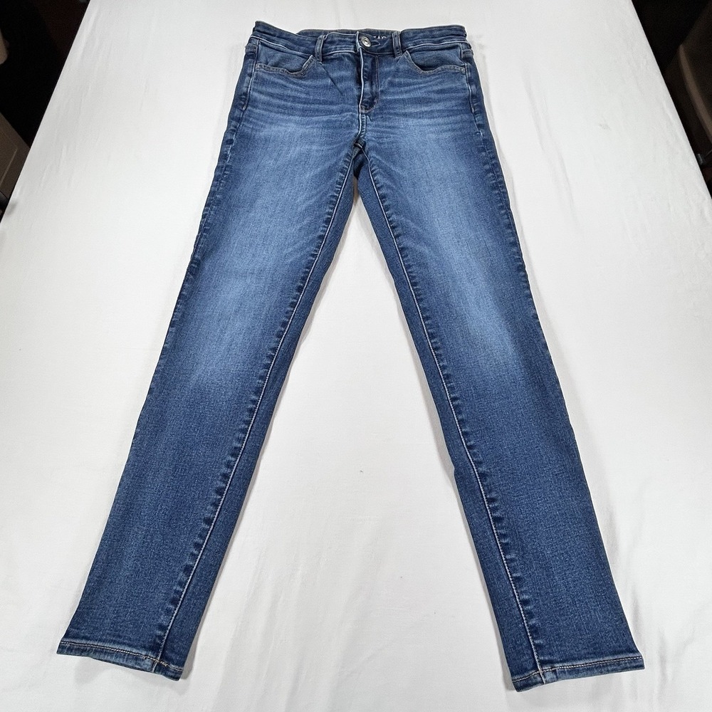 American Eagle Next Level Flex 8R Hi Rise Jeggings Women's Blue Med Wash Y2K